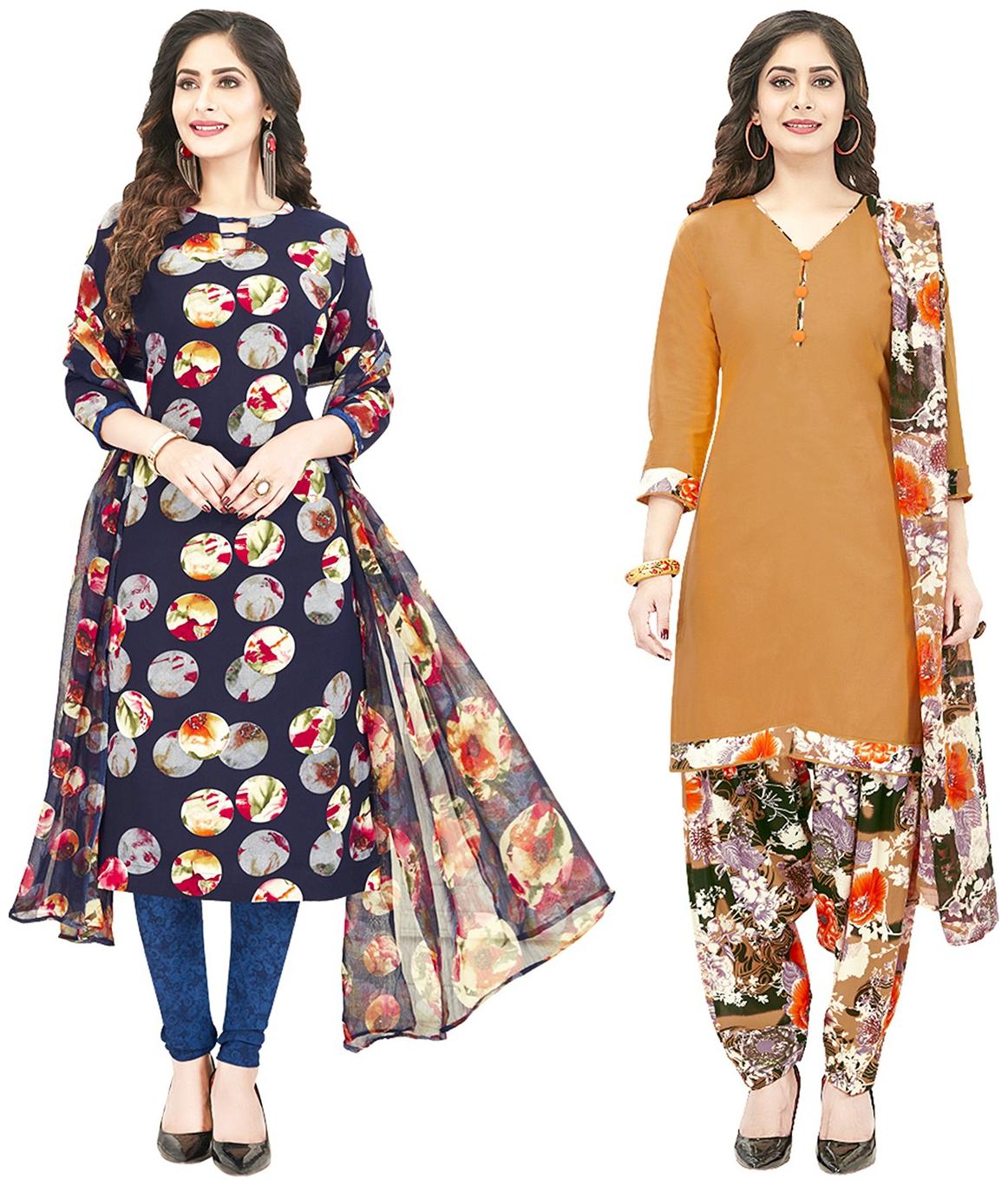 

Jevi Prints Multi Unstitched Kurta with bottom dupatta With dupatta Dress Material