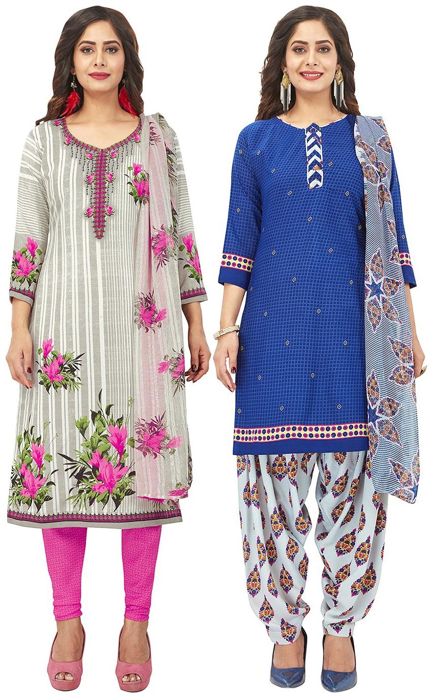 

Jevi Prints Multi Unstitched Kurta with bottom dupatta With dupatta Dress Material