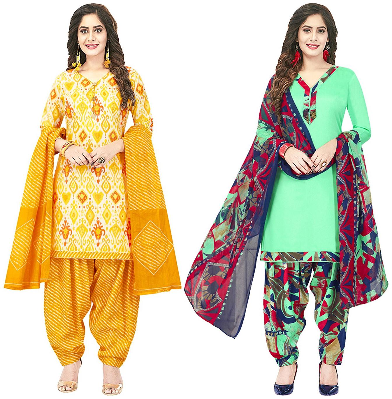 

Jevi Prints Multi Unstitched Kurta with bottom dupatta With dupatta Dress Material