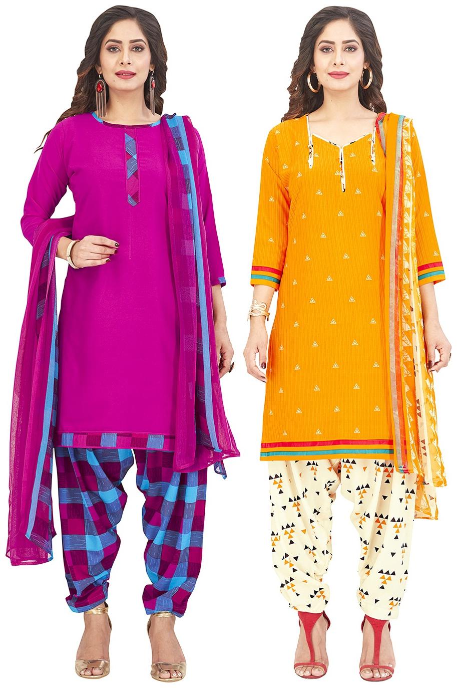 

Jevi Prints Multi Unstitched Kurta with bottom dupatta With dupatta Dress Material