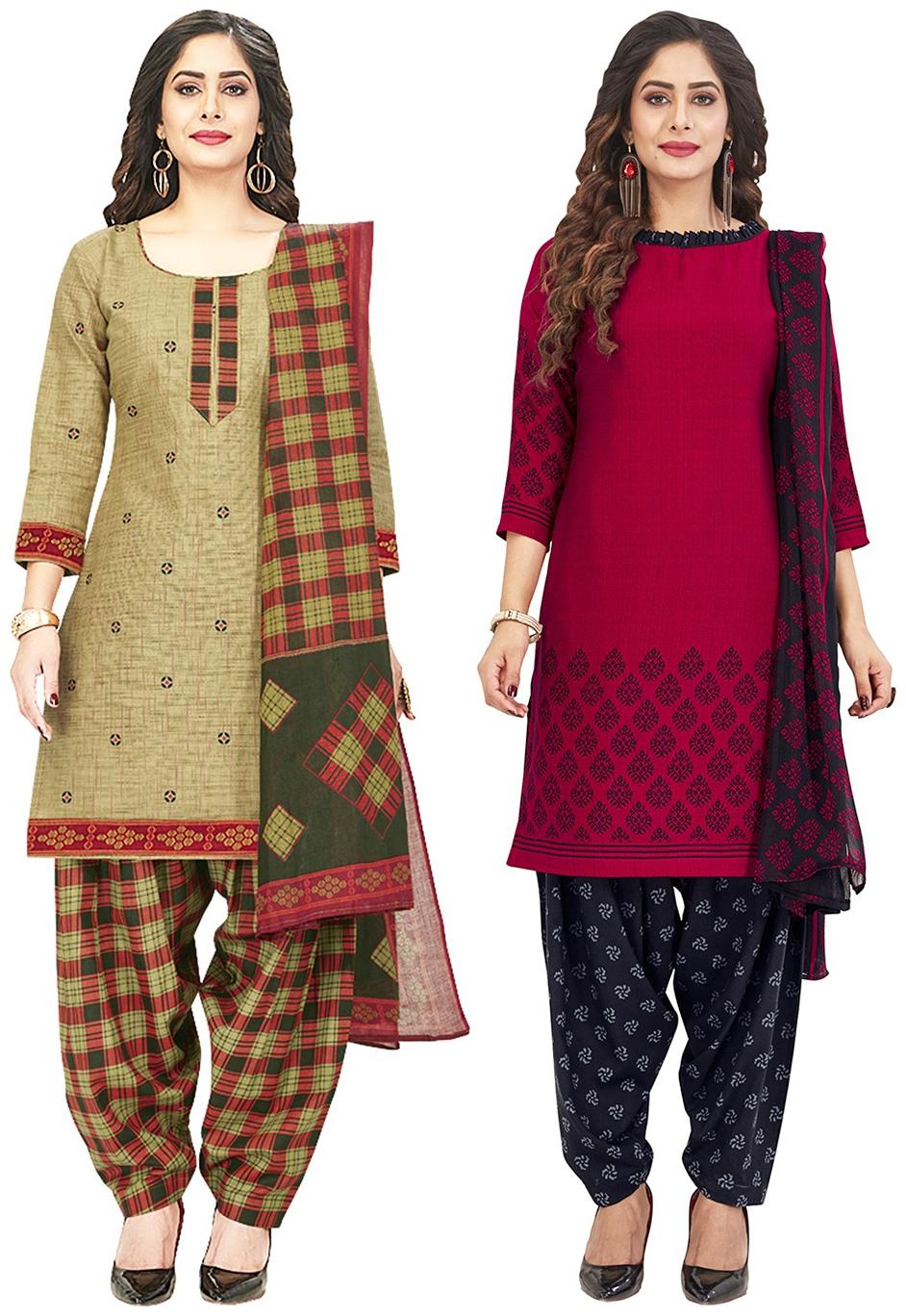 

Jevi Prints Multi Unstitched Kurta with bottom dupatta With dupatta Dress Material