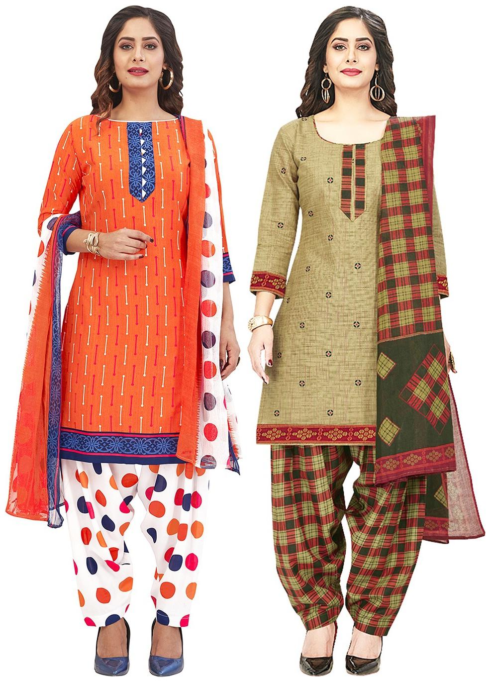 

Jevi Prints Multi Unstitched Kurta with bottom dupatta With dupatta Dress Material