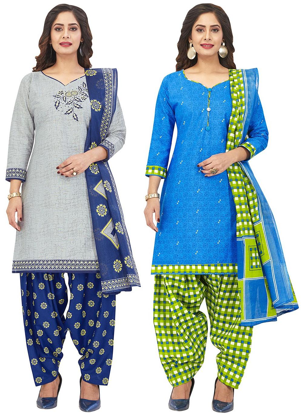 

Jevi Prints Multi Unstitched Kurta with bottom dupatta With dupatta Dress Material
