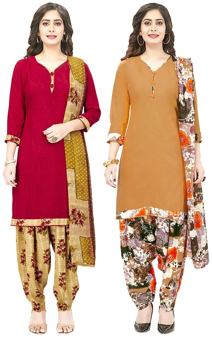 

Jevi Prints Multi Unstitched Kurta with bottom dupatta With dupatta Dress Material