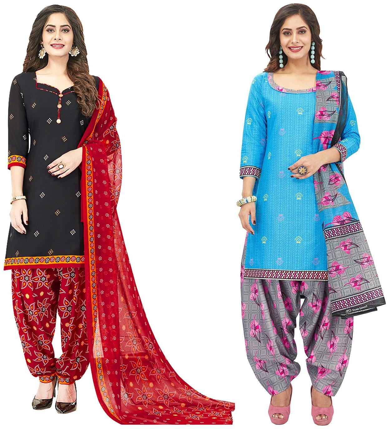 

Jevi Prints Multi Unstitched Kurta with bottom dupatta With dupatta Dress Material