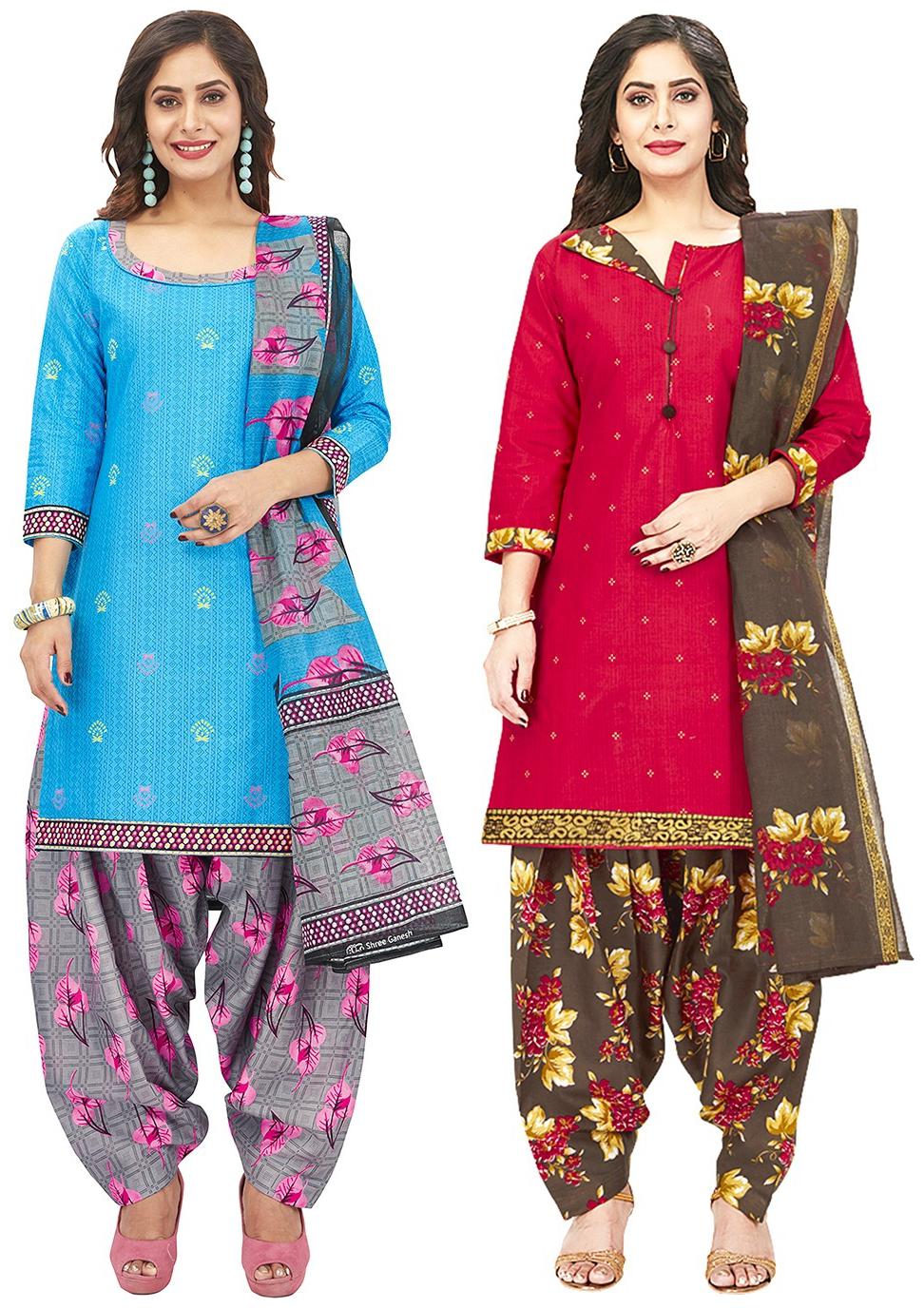 

Jevi Prints Multi Unstitched Kurta with bottom dupatta With dupatta Dress Material
