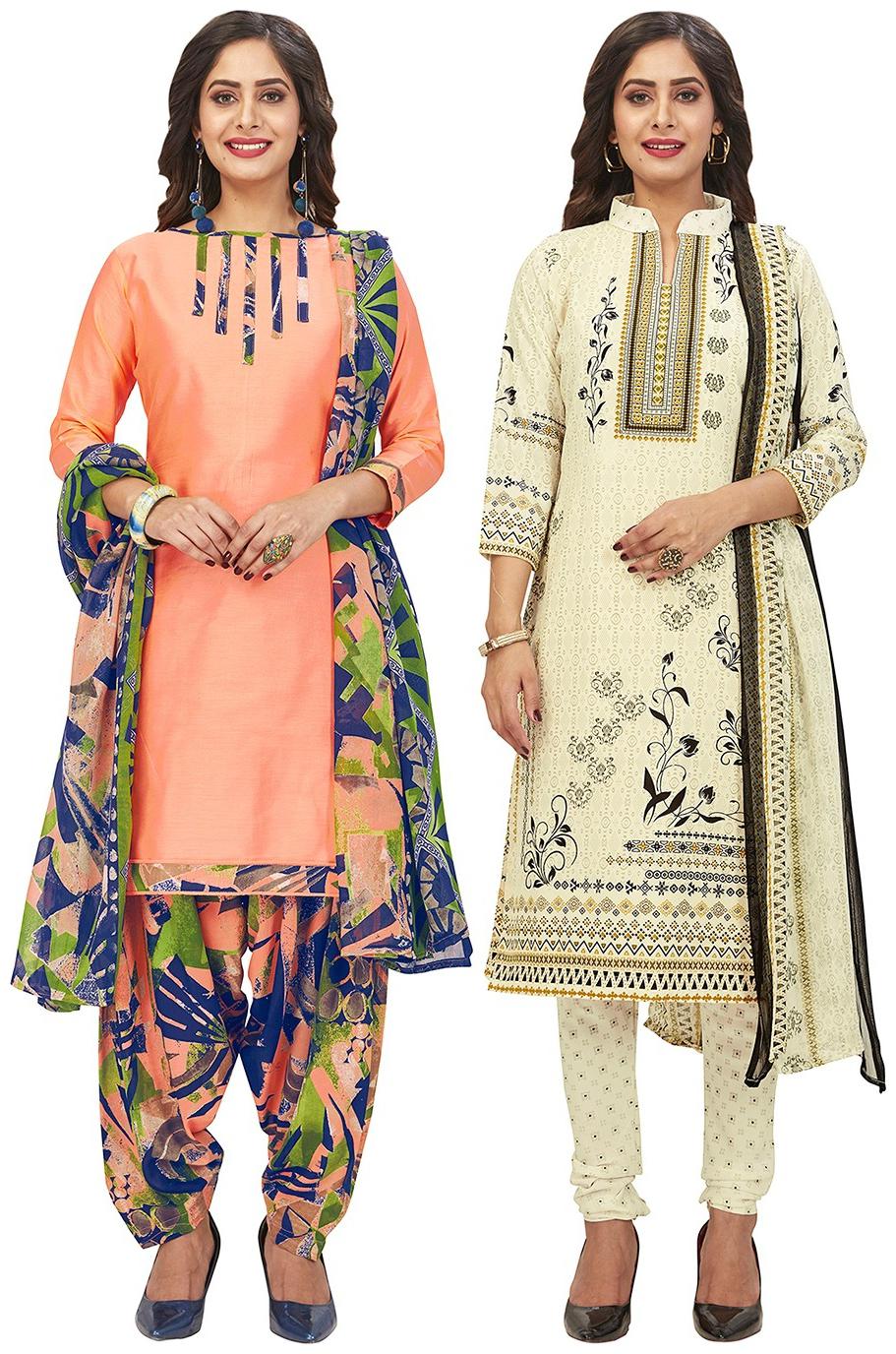 

Jevi Prints Multi Unstitched Kurta with bottom dupatta With dupatta Dress Material