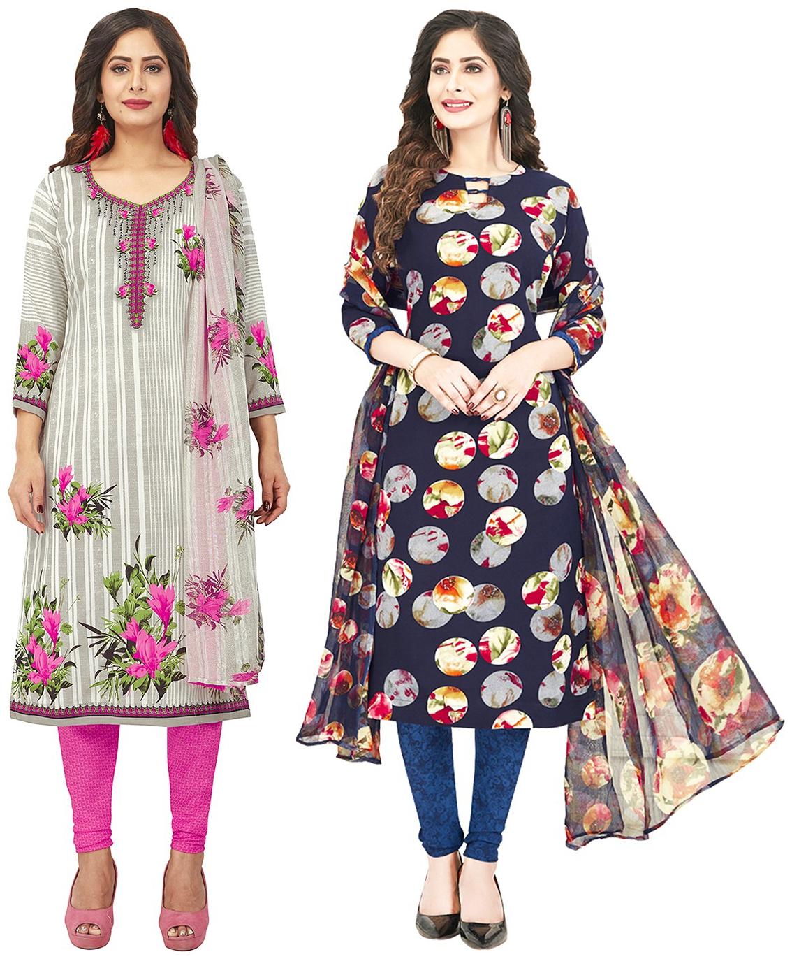 

Jevi Prints Multi Unstitched Kurta with bottom dupatta With dupatta Dress Material