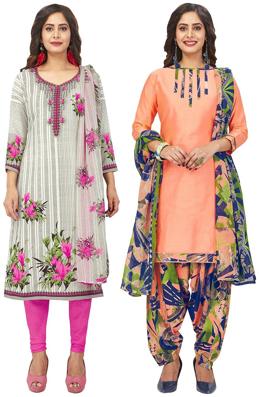 

Jevi Prints Multi Unstitched Kurta with bottom dupatta With dupatta Dress Material