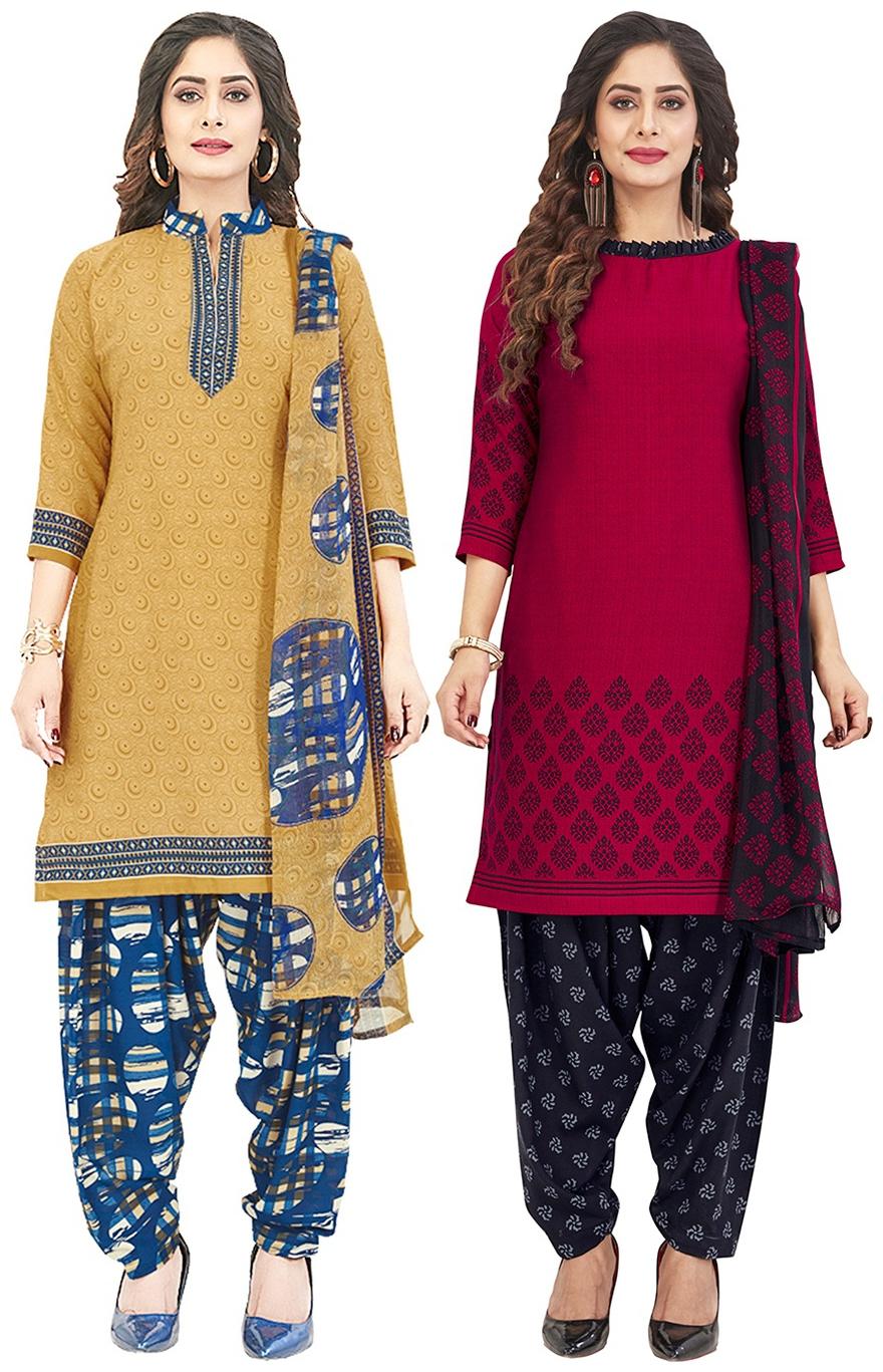 

Jevi Prints Multi Unstitched Kurta with bottom dupatta With dupatta Dress Material