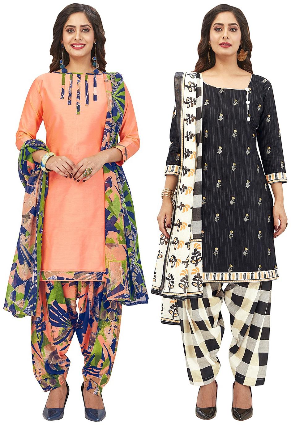 

Jevi Prints Multi Unstitched Kurta with bottom dupatta With dupatta Dress Material