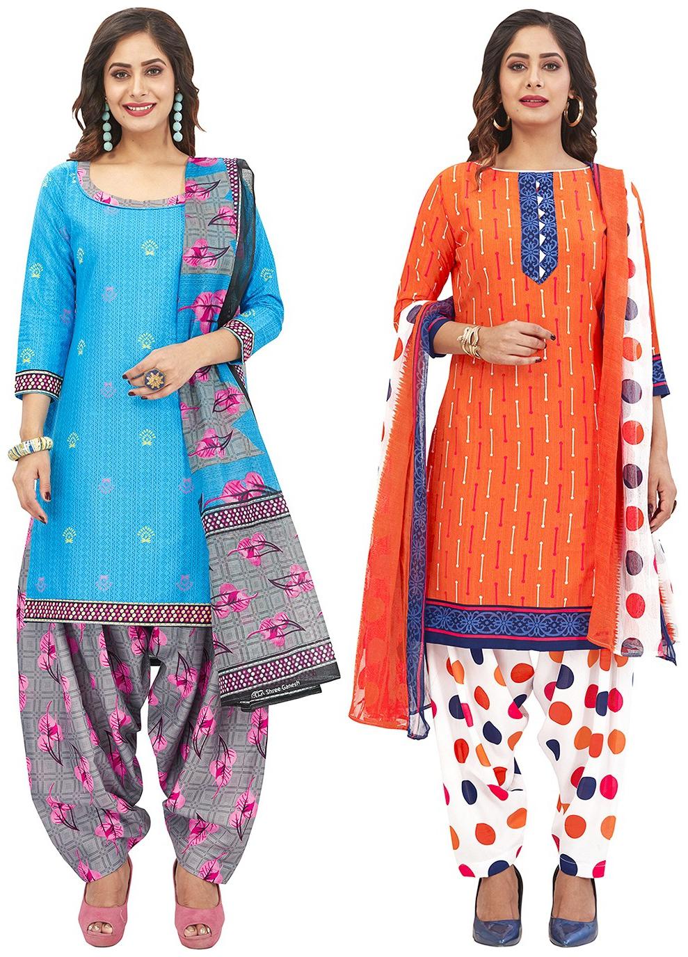 

Jevi Prints Multi Unstitched Kurta with bottom dupatta With dupatta Dress Material
