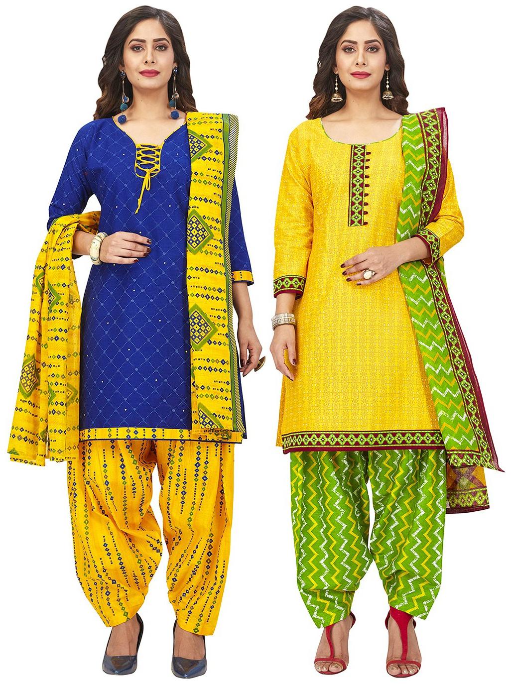 

Jevi Prints Multi Unstitched Kurta with bottom dupatta With dupatta Dress Material