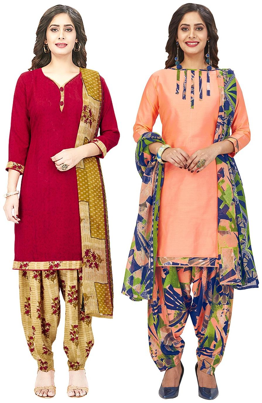 

Jevi Prints Multi Unstitched Kurta with bottom dupatta With dupatta Dress Material