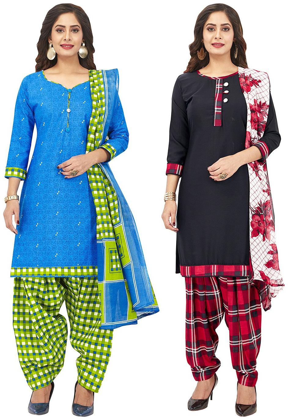 

Jevi Prints Multi Unstitched Kurta with bottom dupatta With dupatta Dress Material