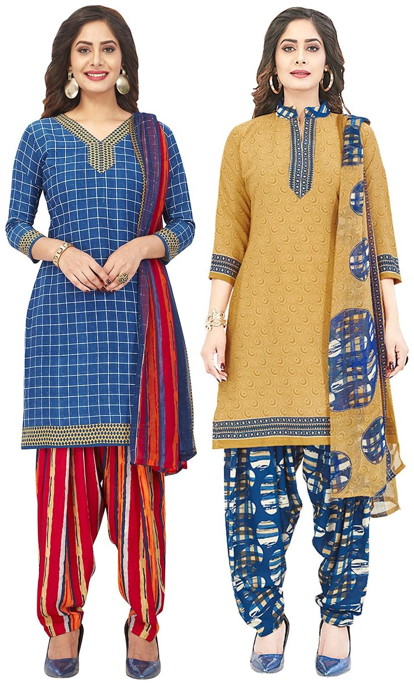 

Jevi Prints Multi Unstitched Kurta with bottom dupatta With dupatta Dress Material