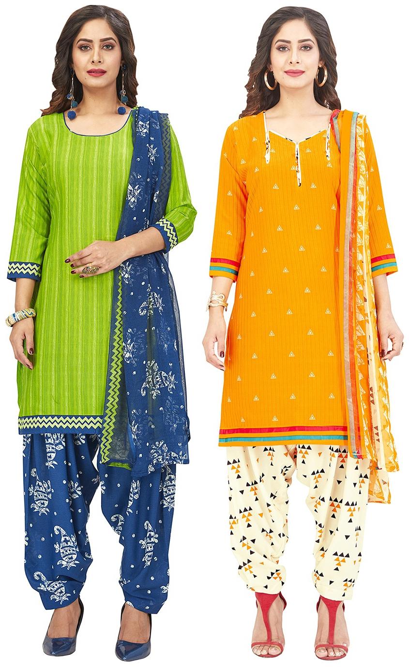 

Jevi Prints Multi Unstitched Kurta with bottom dupatta With dupatta Dress Material