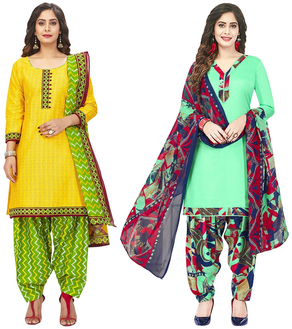 

Jevi Prints Multi Unstitched Kurta with bottom dupatta With dupatta Dress Material