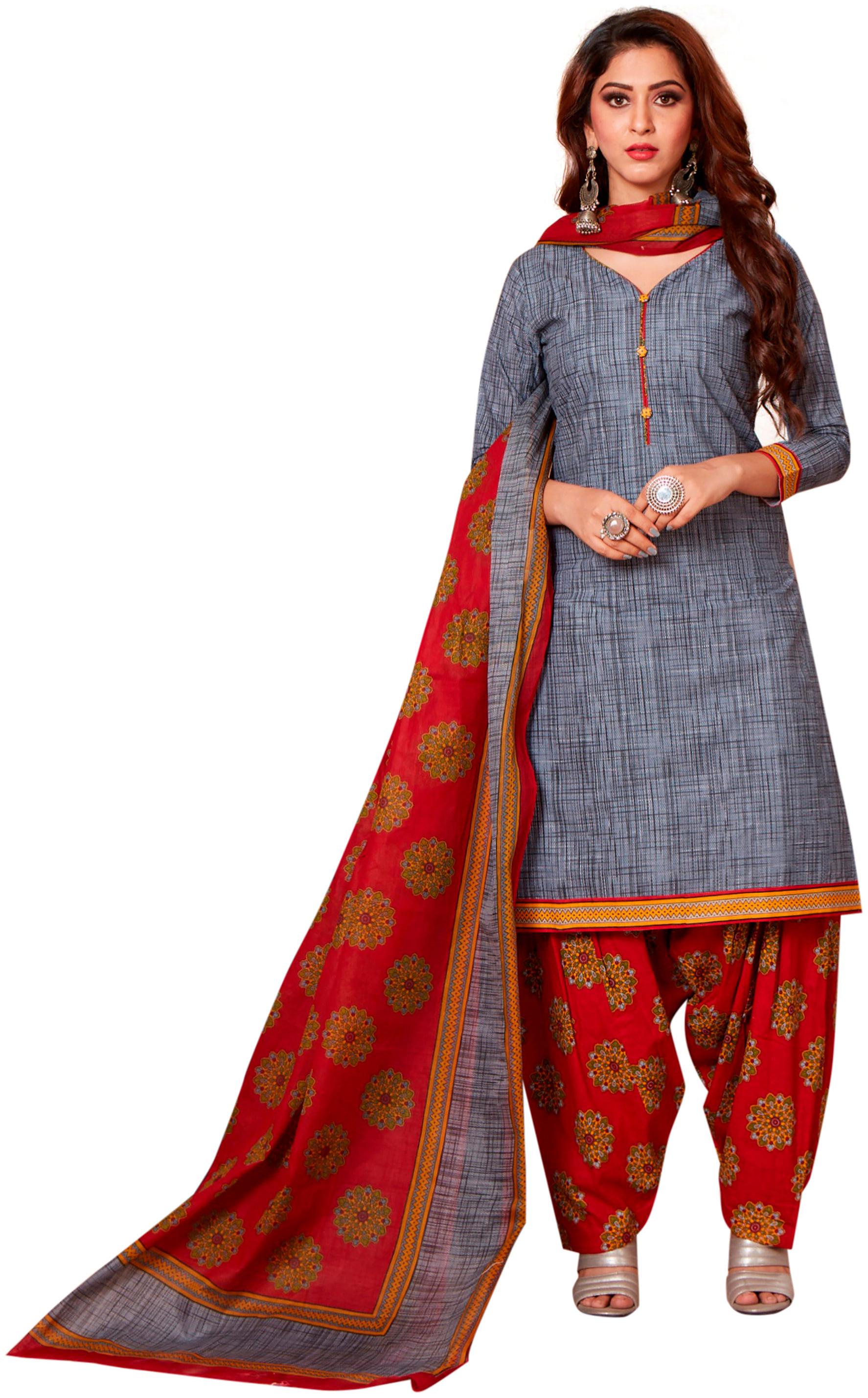 

Jevi Prints Cotton Patiala - Grey