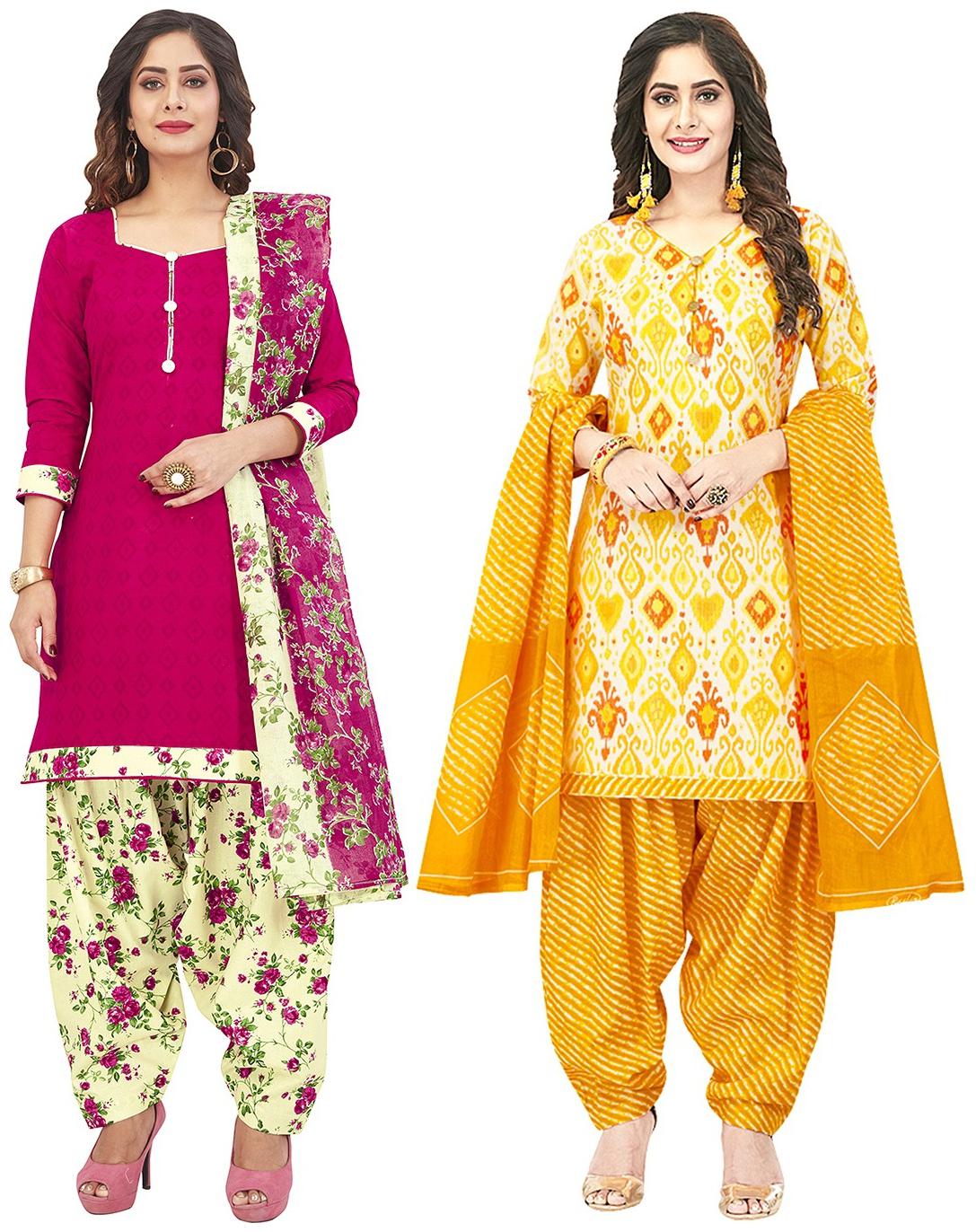 

Jevi Prints Multi Unstitched Kurta with bottom dupatta With dupatta Dress Material