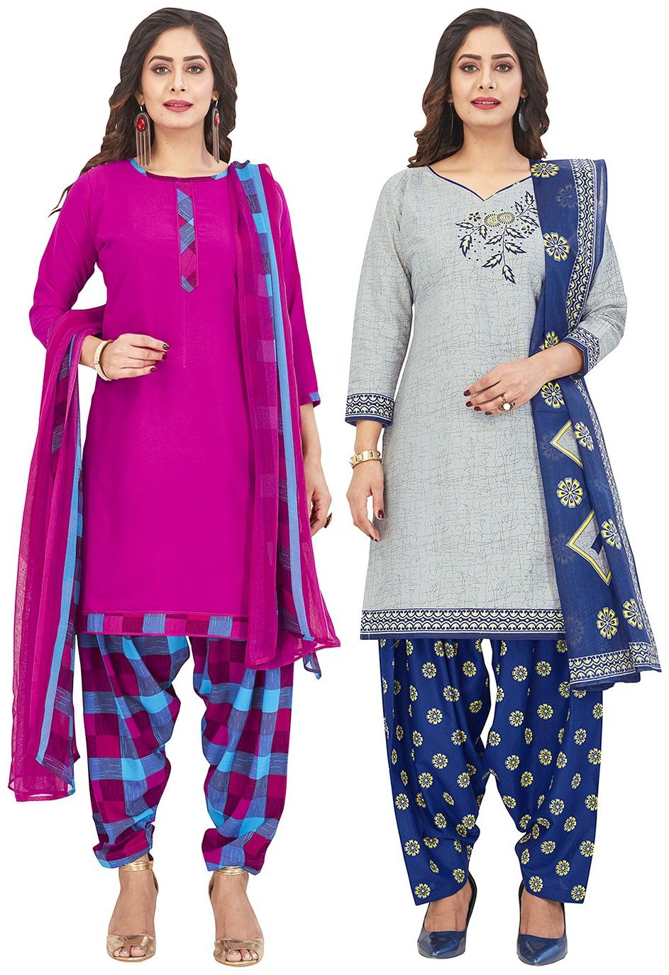 

Jevi Prints Multi Unstitched Kurta with bottom dupatta With dupatta Dress Material