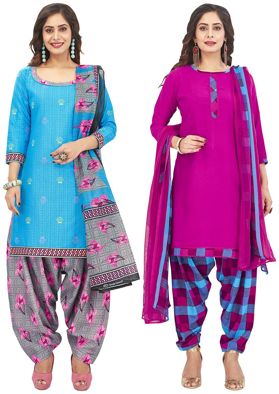 

Jevi Prints Multi Unstitched Kurta with bottom dupatta With dupatta Dress Material