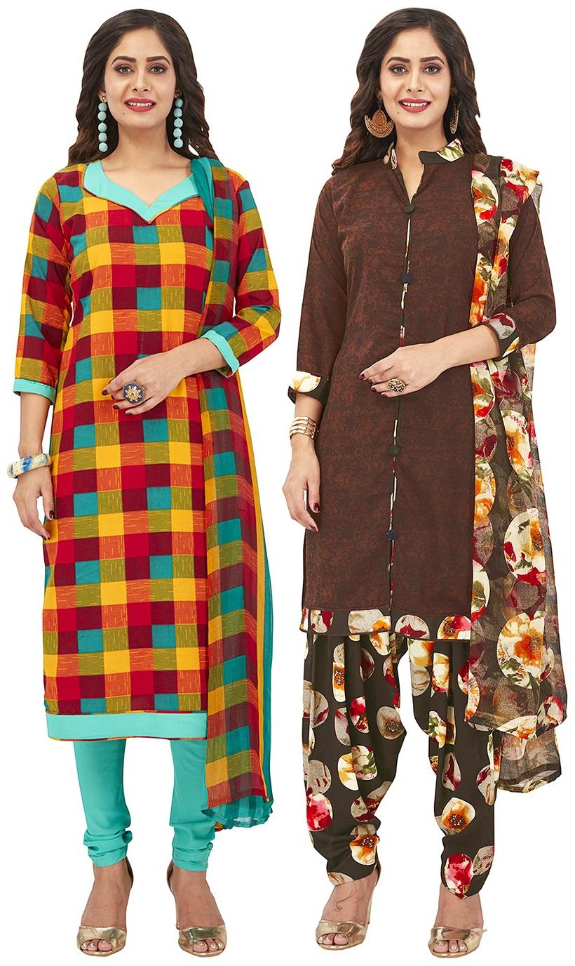 

Jevi Prints Multi Unstitched Kurta with bottom dupatta With dupatta Dress Material