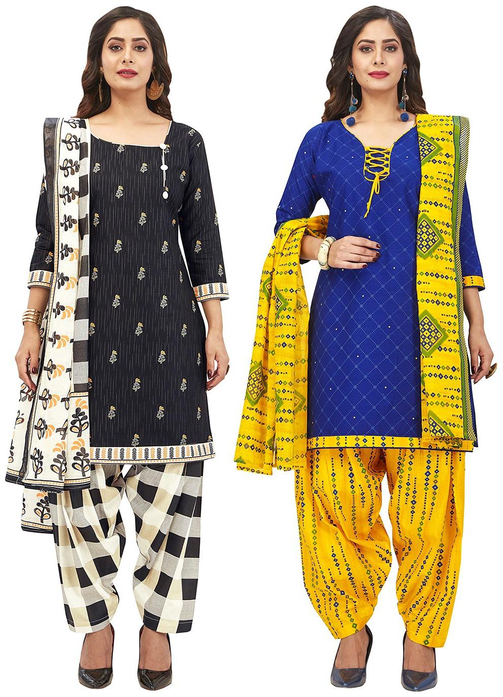 

Jevi Prints Multi Unstitched Kurta with bottom dupatta With dupatta Dress Material