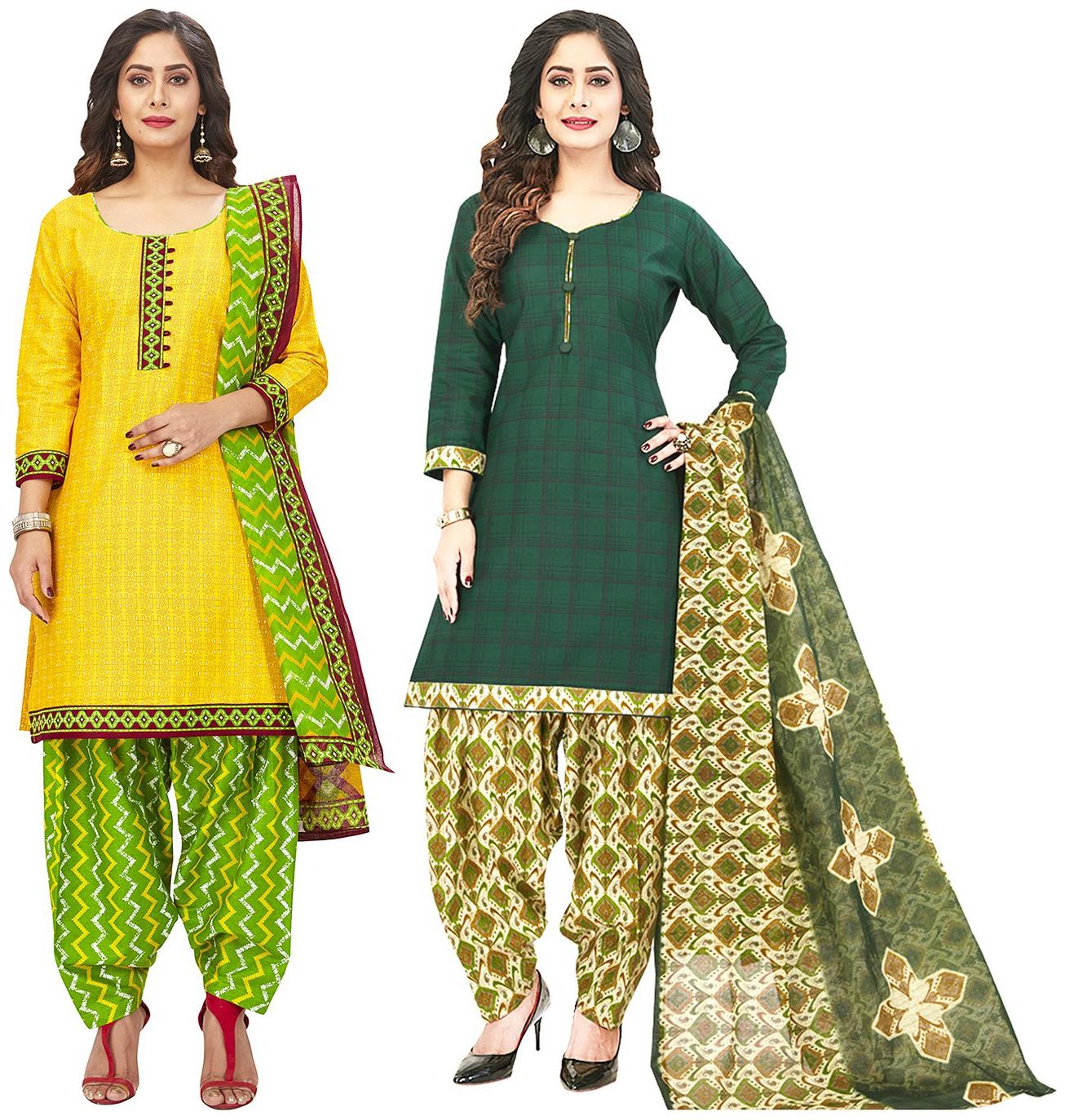

Jevi Prints Multi Unstitched Kurta with bottom dupatta With dupatta Dress Material
