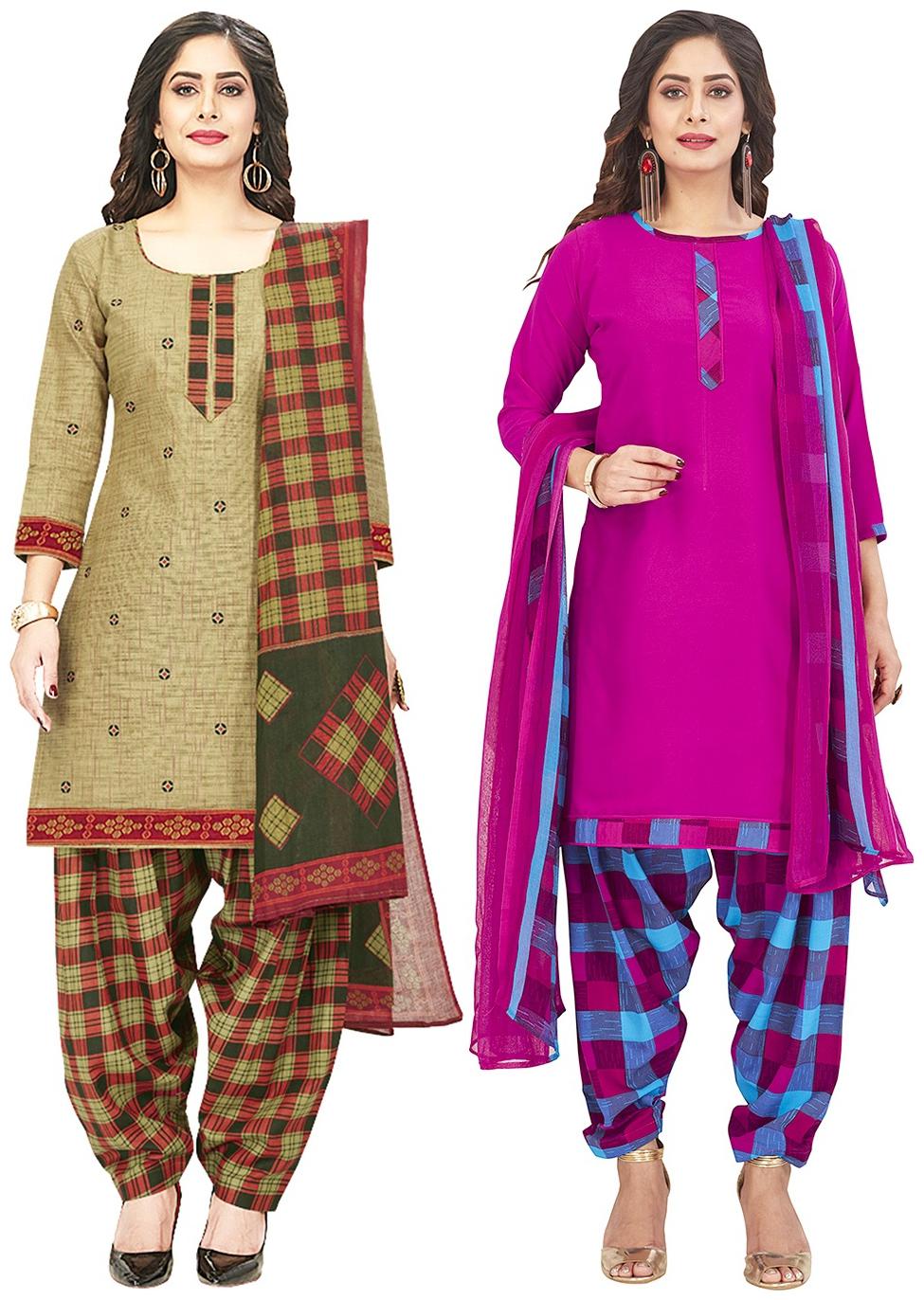 

Jevi Prints Multi Unstitched Kurta with bottom dupatta With dupatta Dress Material