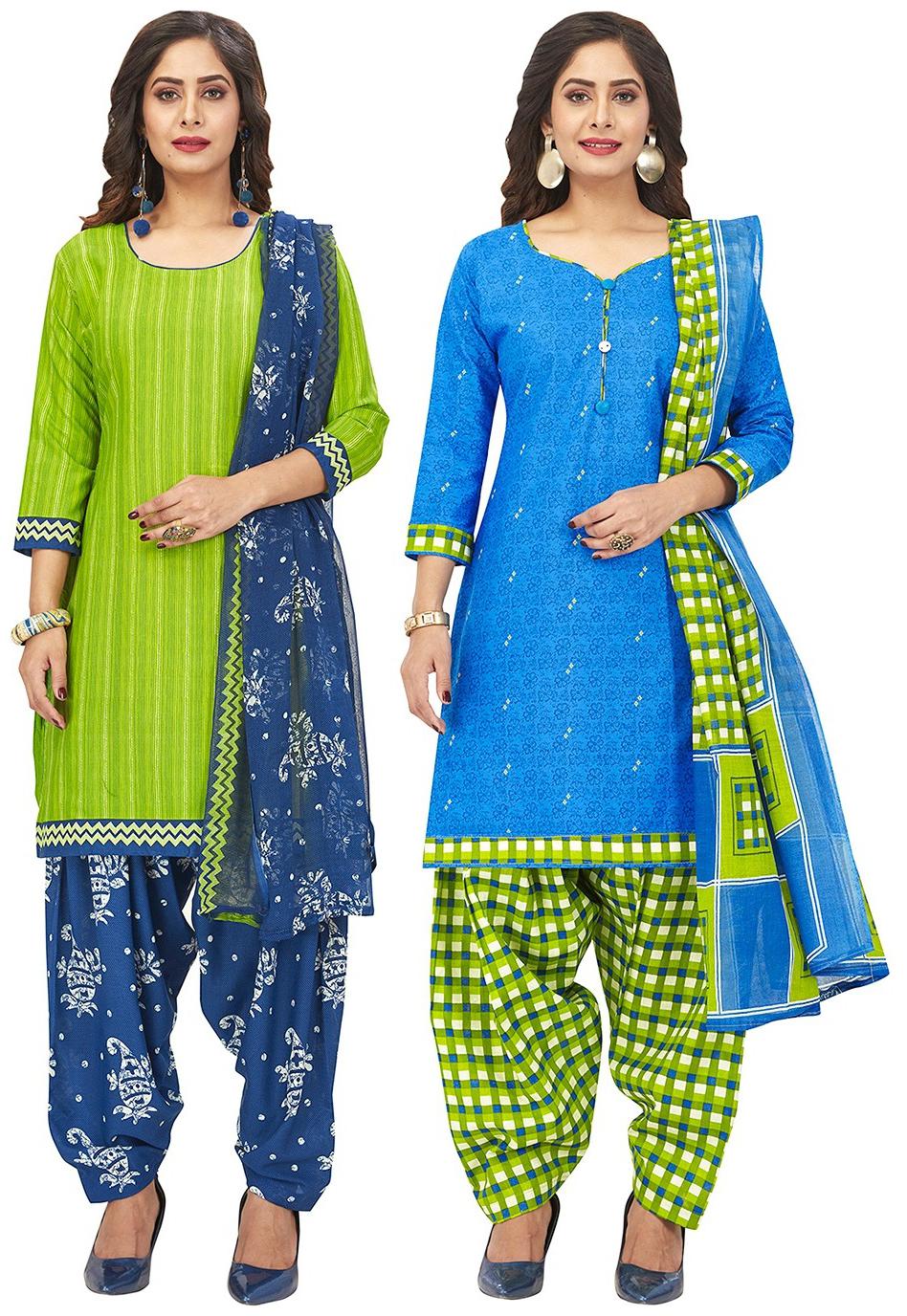 

Jevi Prints Multi Unstitched Kurta with bottom dupatta With dupatta Dress Material
