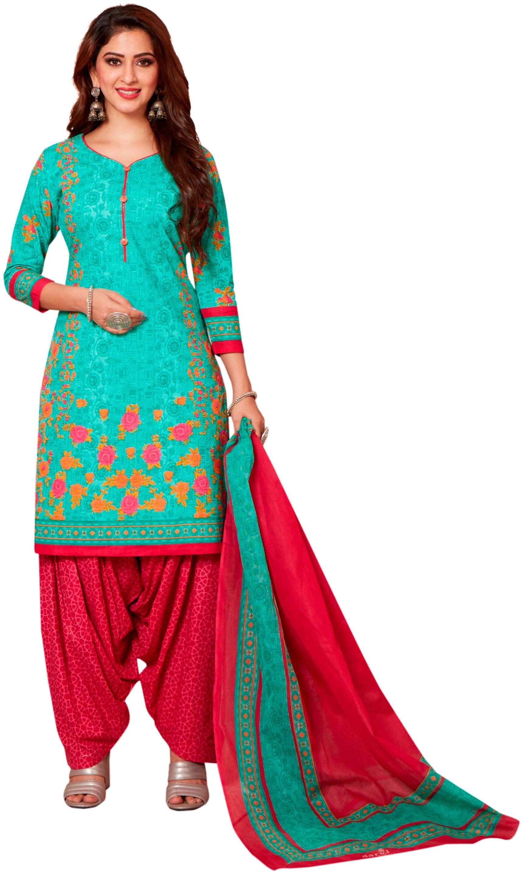 

Jevi Prints Cotton Patiala - Green