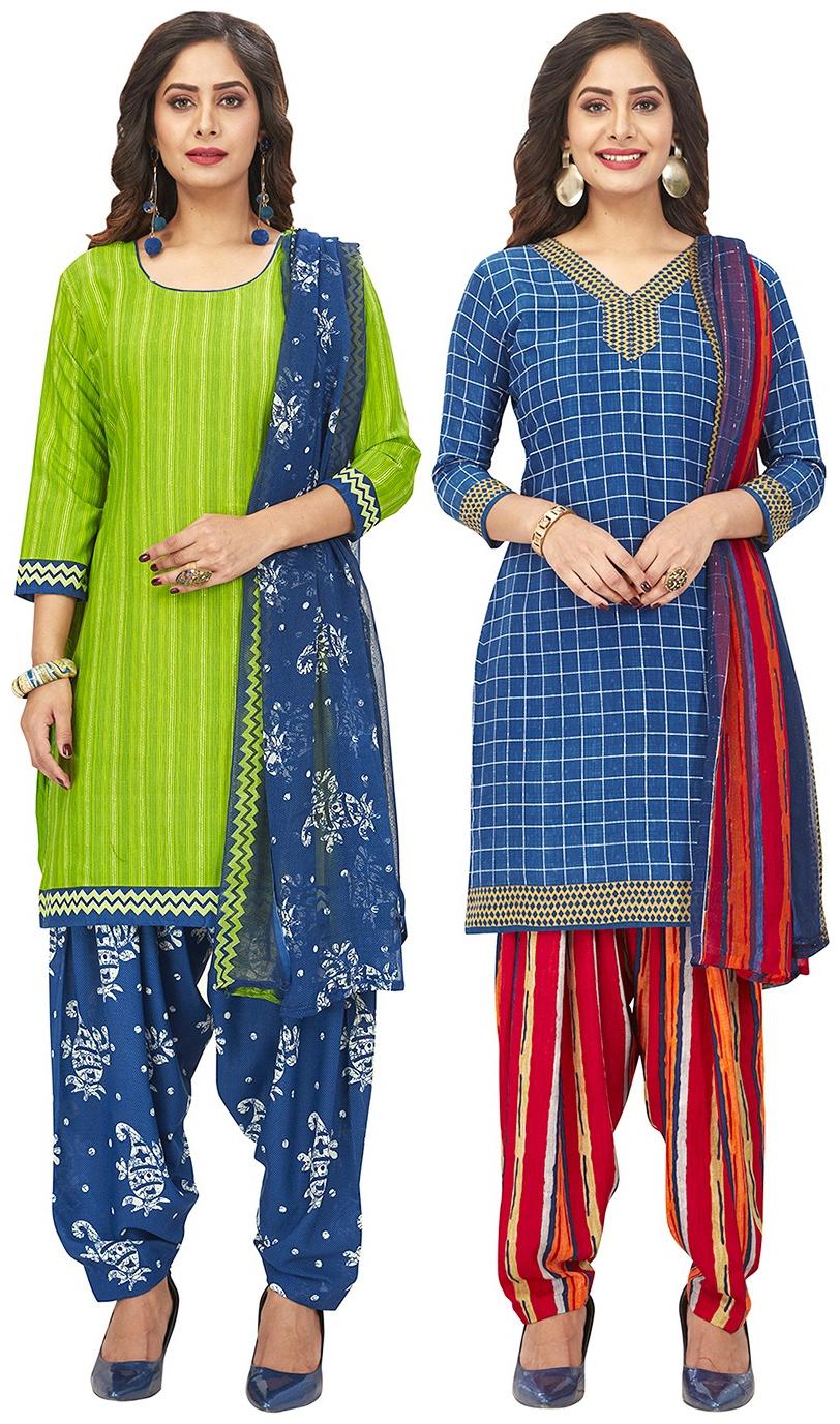 

Jevi Prints Multi Unstitched Kurta with bottom dupatta With dupatta Dress Material