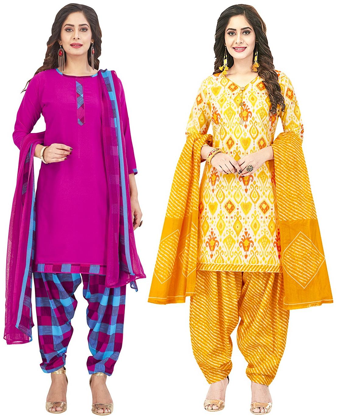 

Jevi Prints Multi Unstitched Kurta with bottom dupatta With dupatta Dress Material