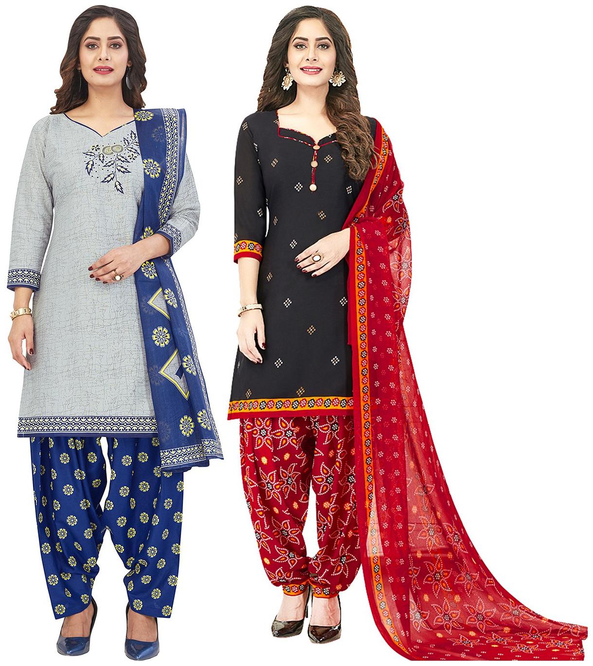 

Jevi Prints Multi Unstitched Kurta with bottom dupatta With dupatta Dress Material