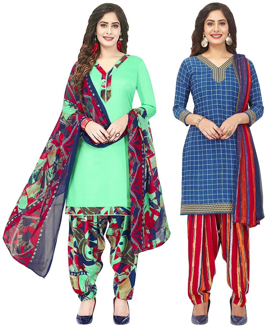 

Jevi Prints Multi Unstitched Kurta with bottom dupatta With dupatta Dress Material
