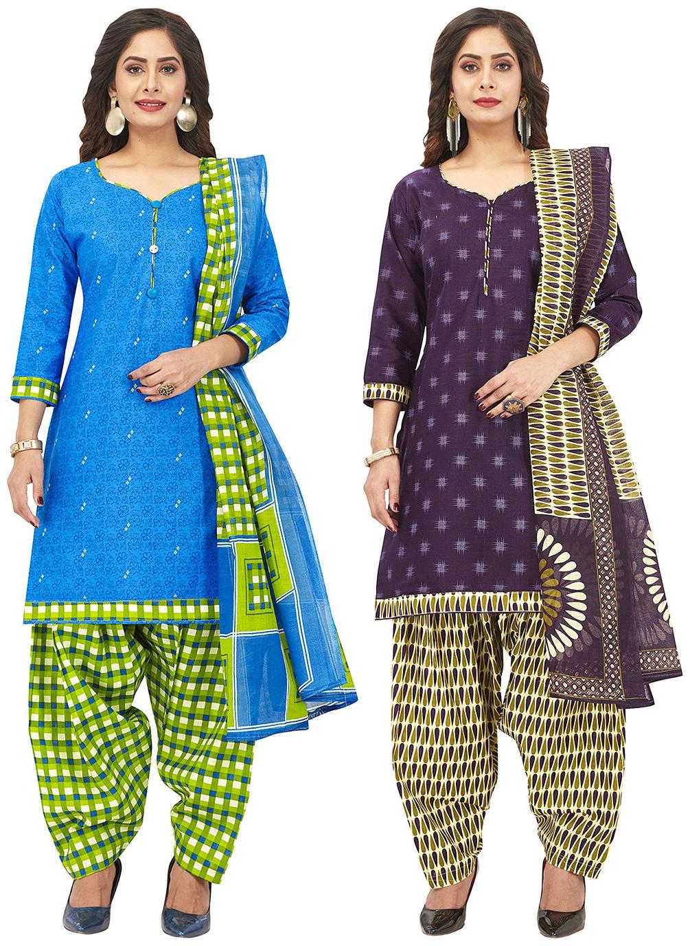 

Jevi Prints Multi Unstitched Kurta with bottom dupatta With dupatta Dress Material