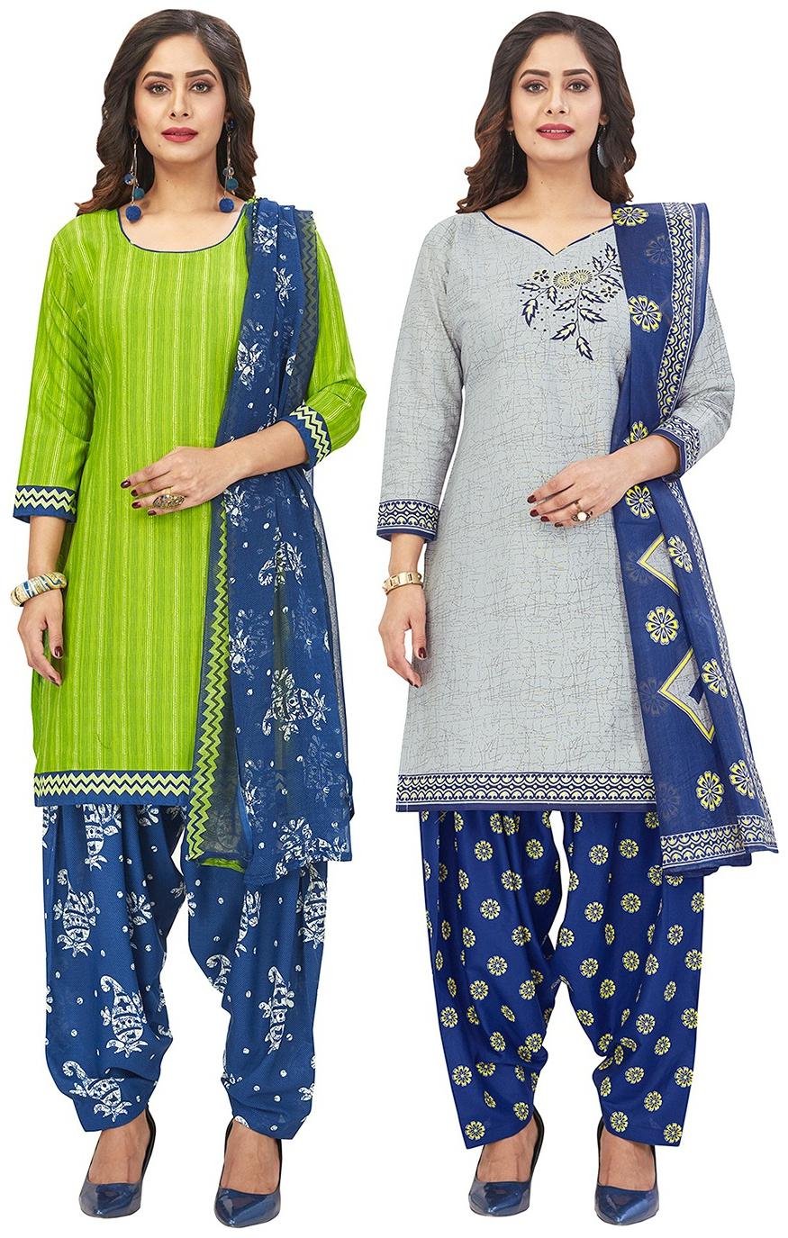 

Jevi Prints Multi Unstitched Kurta with bottom dupatta With dupatta Dress Material