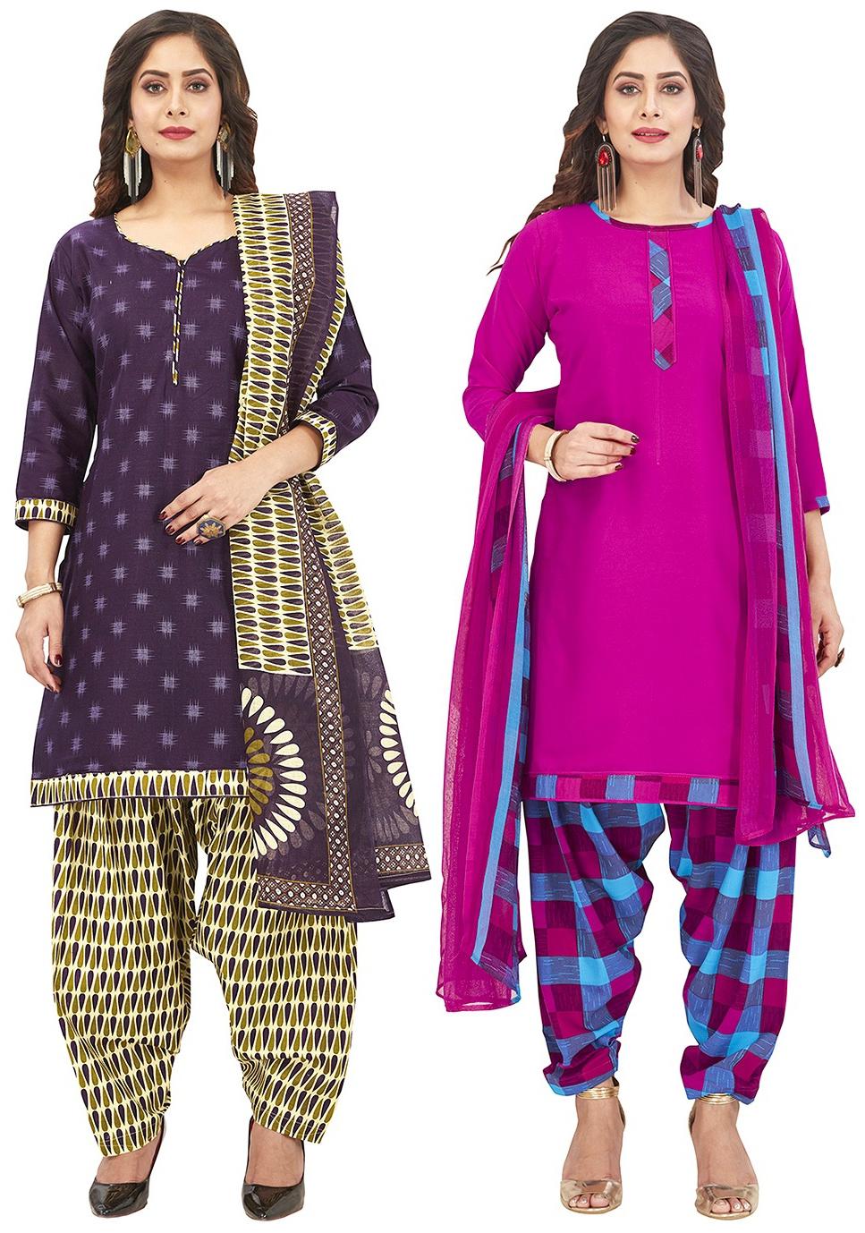 

Jevi Prints Multi Unstitched Kurta with bottom dupatta With dupatta Dress Material