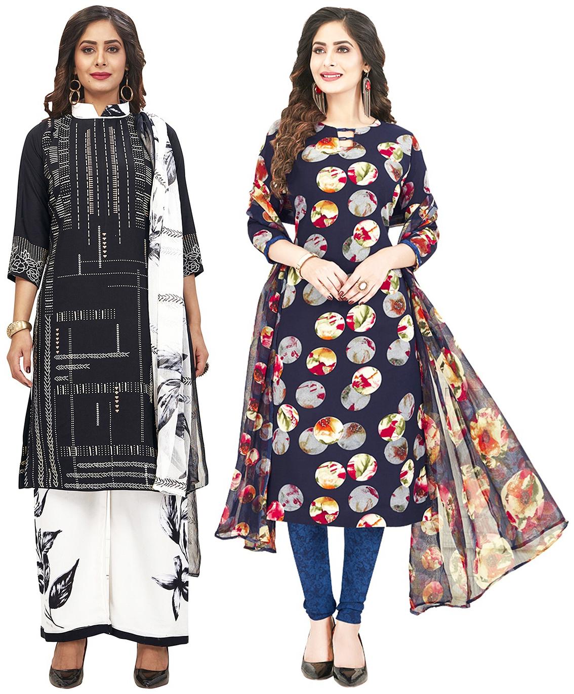 

Jevi Prints Multi Unstitched Kurta with bottom dupatta With dupatta Dress Material