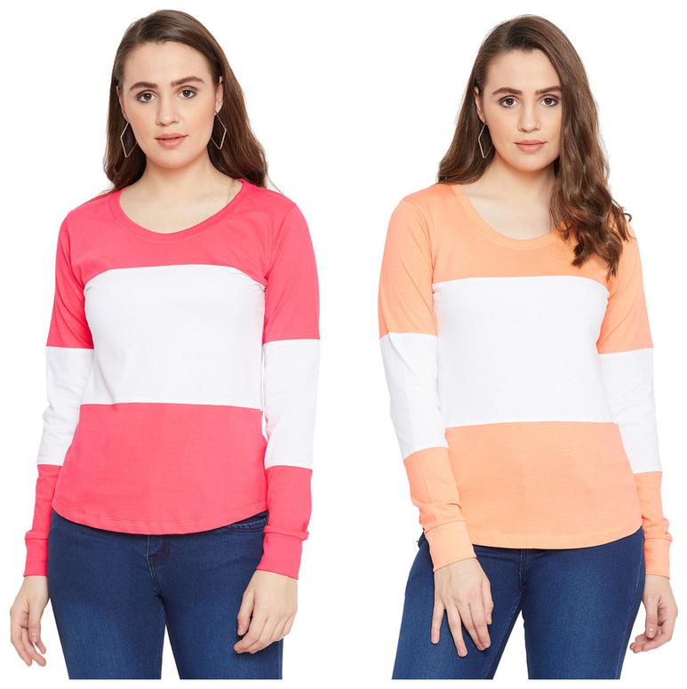

Jhankhi Women Multi Regular fit Round neck Cotton T shirt