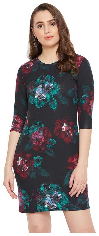 

Jhankhi Black Floral Bodycon dress