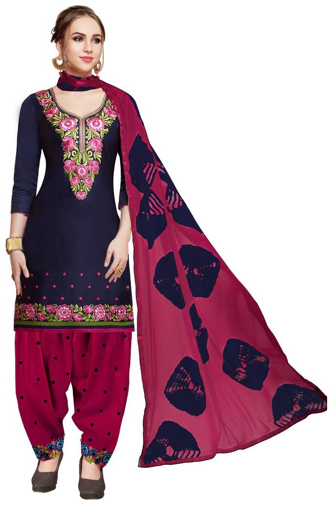 

JHEENU Multi Unstitched Kurta with bottom dupatta With dupatta Dress Material