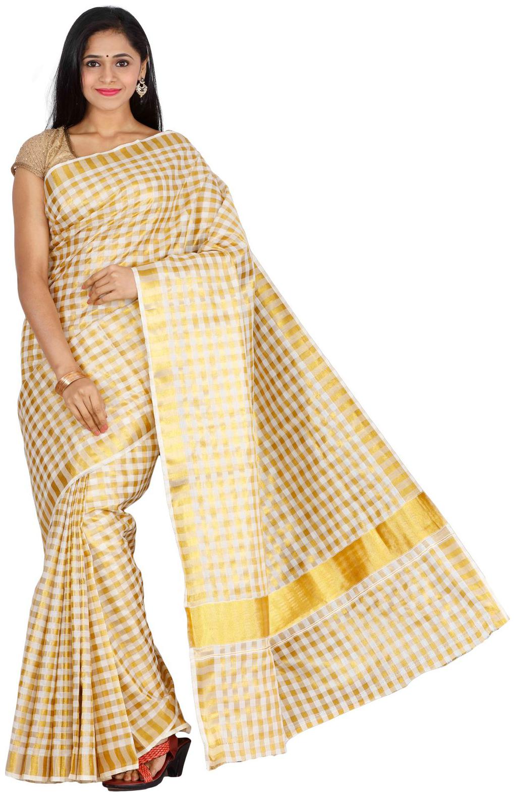 

JISB Kerala Zari Checks Saree