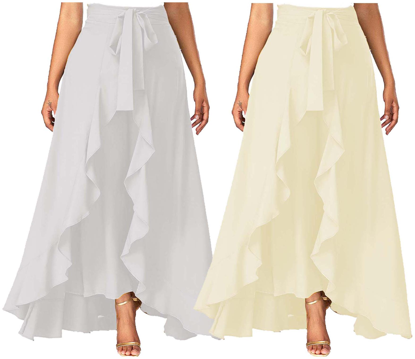 

JJ Fashion Cream Solid Flared Palazzo