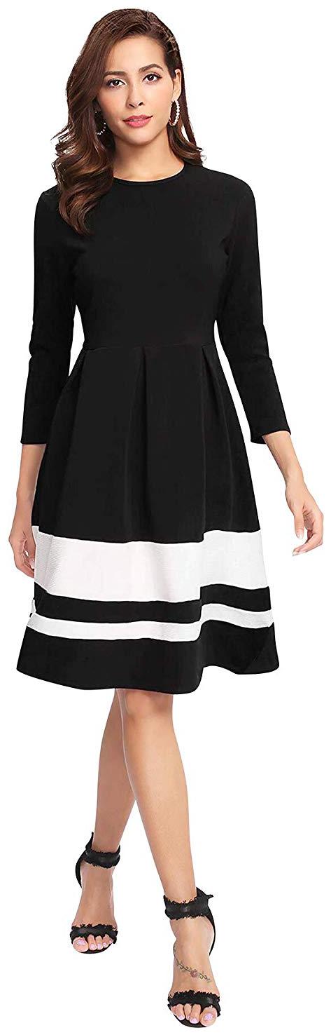 

JJ Fashion Black Solid Fit flare dress