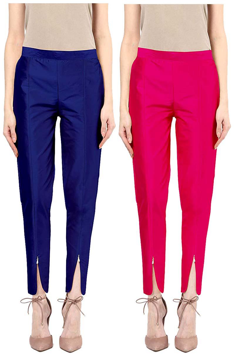 

JJ Fashion Women Blue Pink Regular fit Regular pants