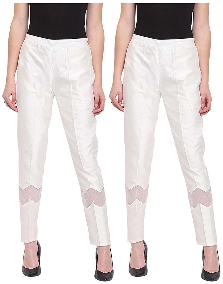

JJ Fashion Women White Regular fit Regular pants