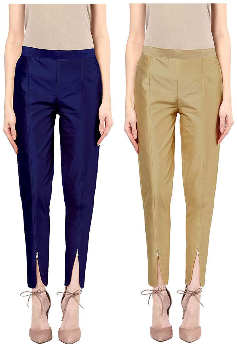 

JJ Fashion Women Blue Beige Regular fit Regular pants