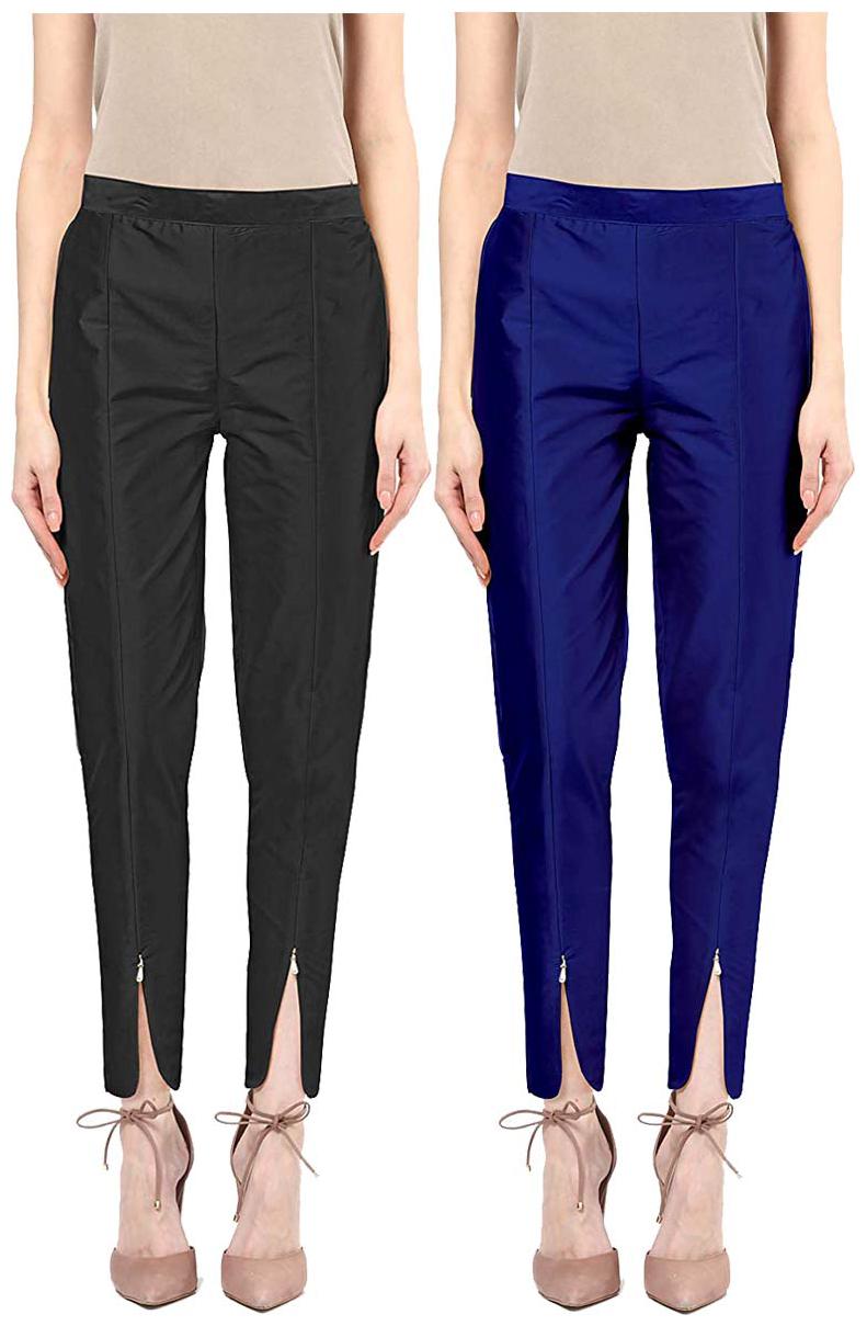 

JJ Fashion Women Black Blue Regular fit Regular pants